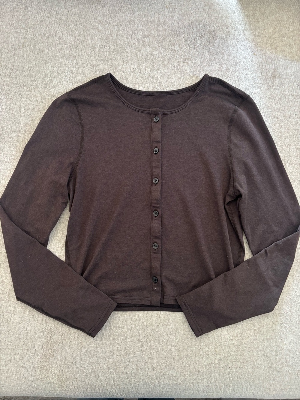 Vuori Chocolate Brown Button-Front Women's Cardigan